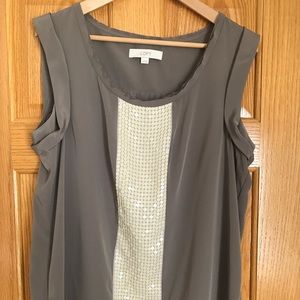 Gray and sequin tank